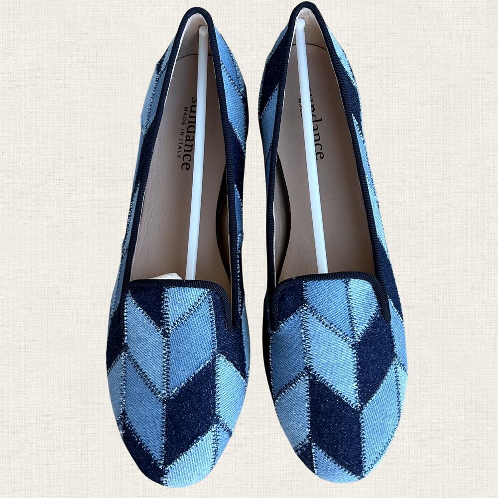 Sundance Denim Shades Loafers Navy Blue Patchwork EU 40 US 8.5 NWB - Picture 9 of 9